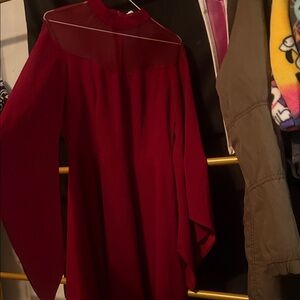 Source Unknown Chic Burgundy Long Sleeve Dress